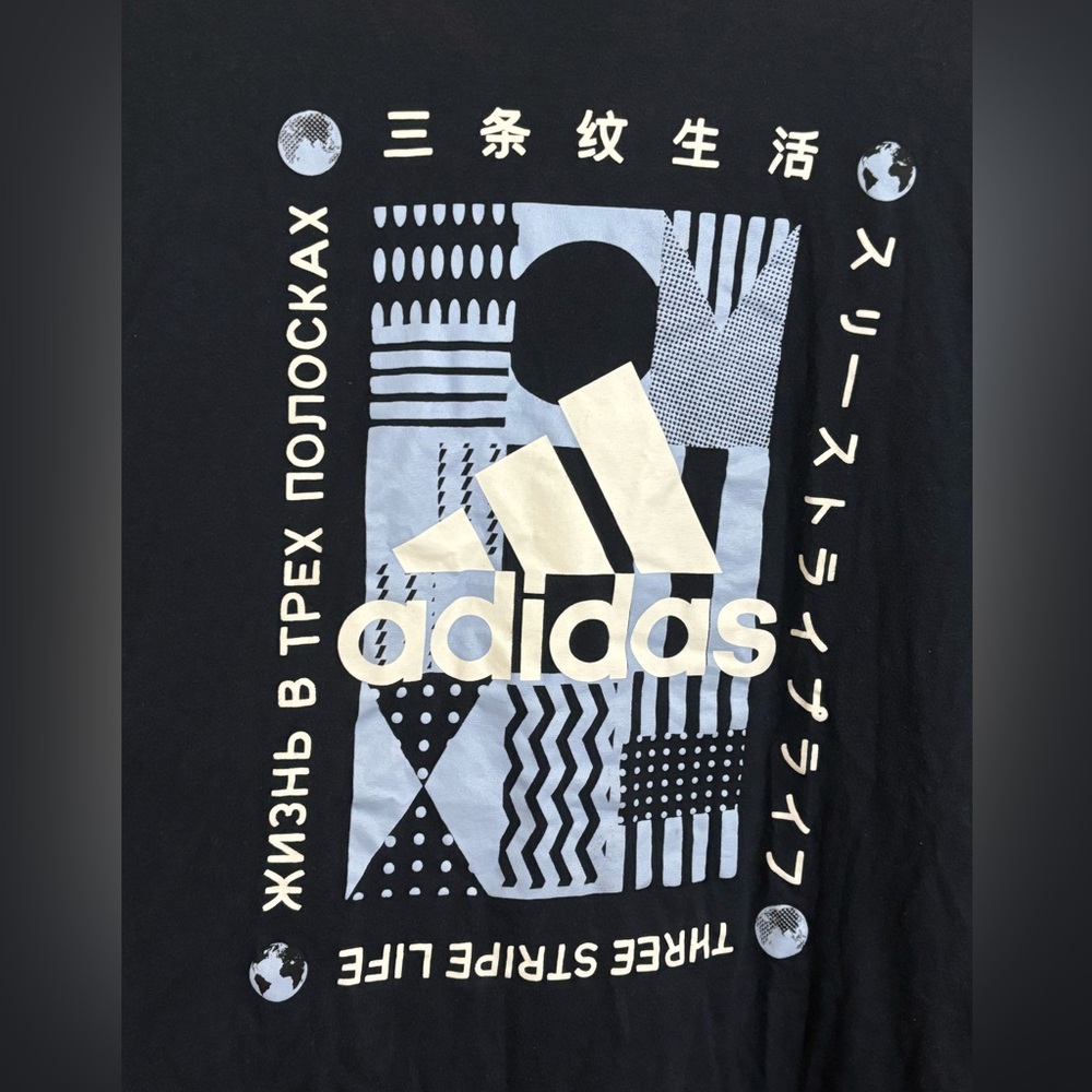 Adidas Amplifier Tee - Navy Blue - JAPANESE LETTERING LOGO - Picture 3 of 5